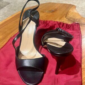 Tamara Mellon Black Open-Toe Sling Black Heels - Brand New - Size 39